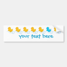 row of cute ducks bumper stickers
