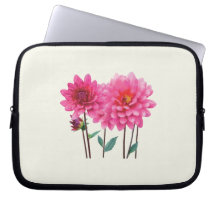 Row of Pink Dahlias Computer Sleeves