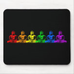 Row of Rainbow Buddhas mousepads