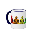 Row of Rainbow Buddhas mugs