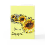 Row of Sunflowers Wedding Engagement Card
