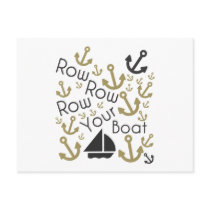 Row Your Boat Black & Gold Postcard