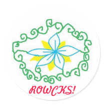 ROWCKS! ROUND STICKERS