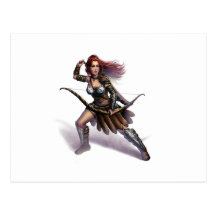 Rowen action art postcard