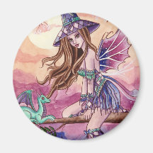 Rowenia - Witch and Dragon Magnet