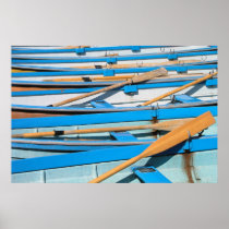 Rowing boats at Henley on Thames UK Poster