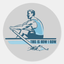 Rowing Crew Round Sticker
