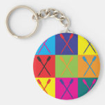 Rowing Pop Art Keychain