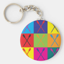 Rowing Pop Art Keychain