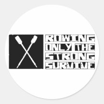 Rowing Survive Round Sticker