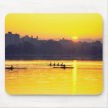 Rowing Training At Sunset Mouse Pad