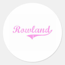Rowland Last Name Classic Style Round Stickers