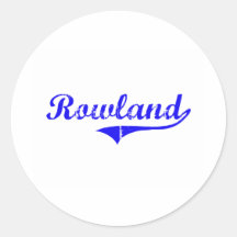 Rowland Surname Classic Style Round Sticker