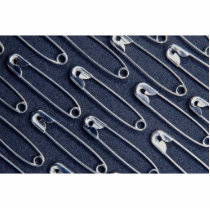 Rows of safety pins photo cut out