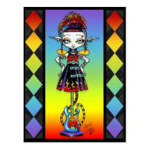 Roxsy Pixie Stick Psychobilly Rainbow Fae Postcard