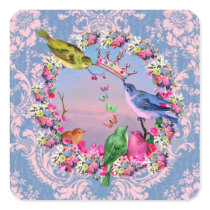 Royal Birds by Bella Bella Studios Square Stickers