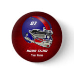 Royal Blue and Red Football Helmet Pin