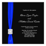 Royal Blue Black Wedding Custom Invitation