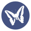 Royal Blue Butterfly Envelope Sticker Seal
