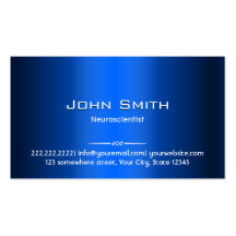 Royal Blue Metal Neuroscience Business Card
