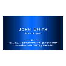 Royal Blue Metal Plastic Surgeon Business Card
