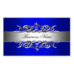 Royal Blue On Silver Elegant Business Card