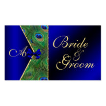Royal Blue Peacock Wedding Bridal Business Card