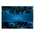 Royal Blue Purple Peacock Feathers Wedding cards