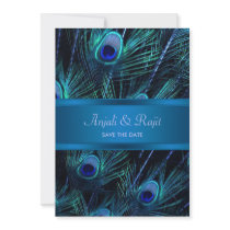 Royal Blue Purple Peacock Feathers Wedding