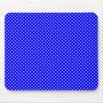 Royal Blue with White Polka Dots Mousepads