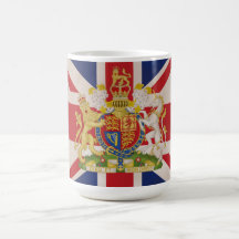 Royal Crest on the Union Jack Flag Mugs