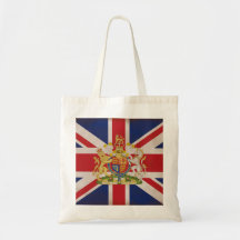 Royal Crest on the Union Jack Flag Tote Bag
