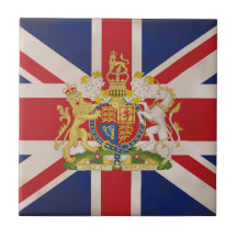 Royal Crest on Union Jack. Tiles