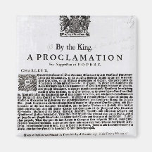 Royal Declaration, 1675 Refrigerator Magnets