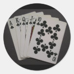 Royal Flush Round Sticker
