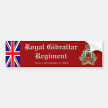 Royal Gibraltar Regiment Bumper Stickers