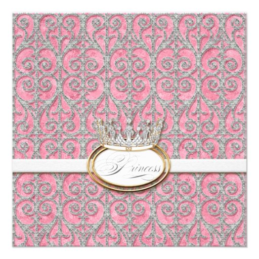 Royal Princess Crown Baby Girl Birth Announcement