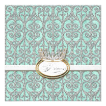 Royal Princess Crown Baby Girl Birth Announcement