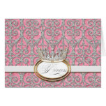 Royal Princess Crown Baby Girl Thank You Notes Greeting Cards