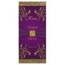 Royal Purple and Gold Floral Menu Card