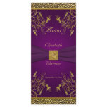 Royal Purple and Gold Floral Menu Card rack cards