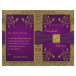 Royal Purple and Gold Medallion Wedding Program Full Colour Flyer