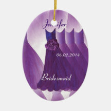 ROYAL PURPLE Bridesmaid Thank You Wedding Ornament