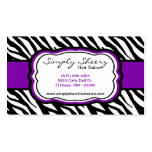 Royal Purple Zebra Print Hair Salon Business Card