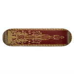 Royal Red Gold Leaf Art Skateboard