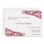 Royal red traditional  junior formals senior prom invitations