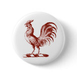 Royal Rooster Brown Pinback Buttons