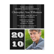 Royal Stripes Graduation Announcement (black) Postcard