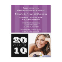 Royal Stripes Graduation Announcement (purple) Postcard
