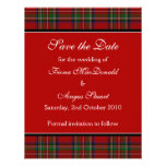 Royal Stuart Tartan Wedding Save the Date Card Personalised Invitation